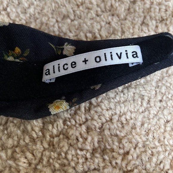 Alice and Olivia black floral Bella headband. main image 4